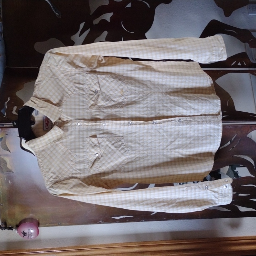 EUC Women's Roper Western Shirt Sz L Yellow